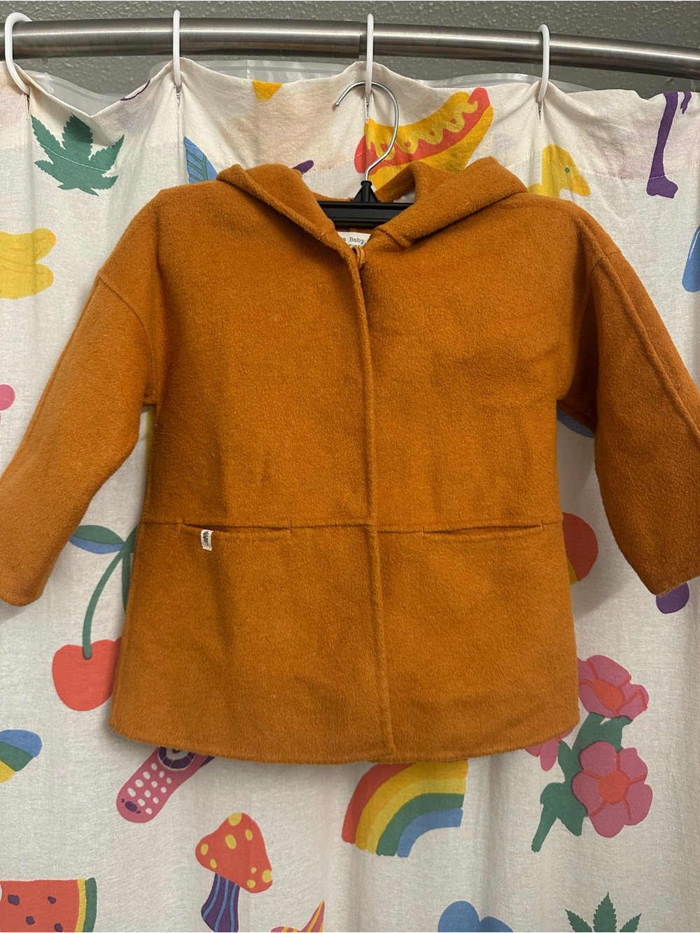 Zara Toddler Hooded Coat in Rust Orange